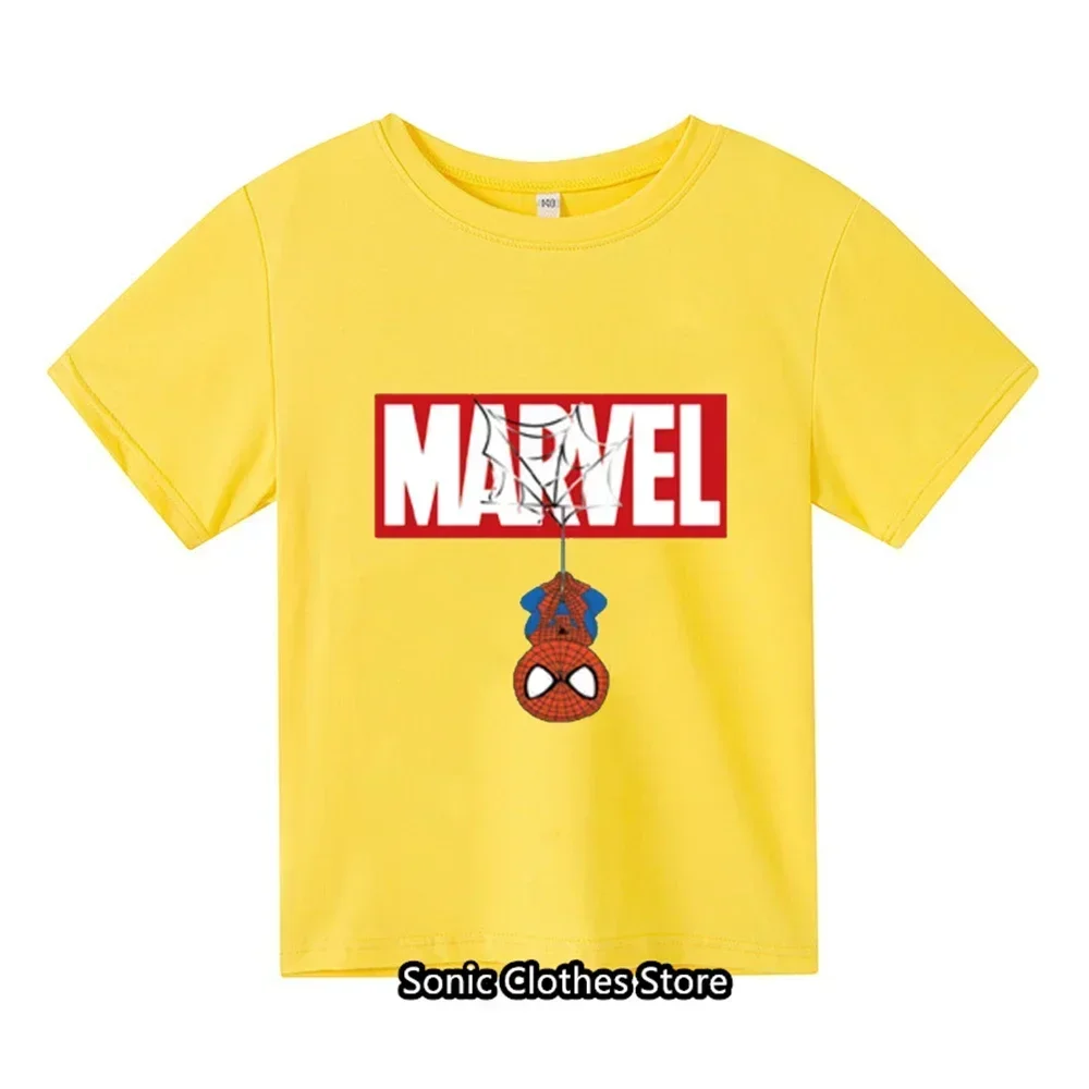 Spiderman Cartoon Boys and Girls 3-14 Year Old Children's Printed T-shirt Children's Summer Short Sleeved Fashion T-shirt Top 5