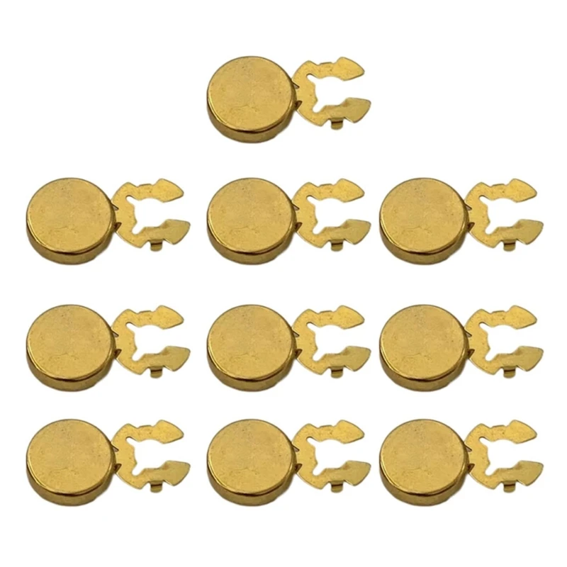 Brass Round Cuff Button Covers - 10pcs Imitation Cufflinks for Mens Formal Shirts and Weddings