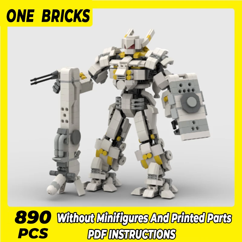 

Military Combat Mech Model Moc Building Bricks White Knight Mecha Technology Modular Blocks Gift Christmas Toy DIY Sets Assembly