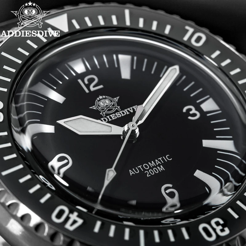 ADDIESDIVE 40mm Men's Mechanical Watch Sapphire Glass 316L Stainless Steel 200M Diver BGW9 Super Luminous Automatic Watches