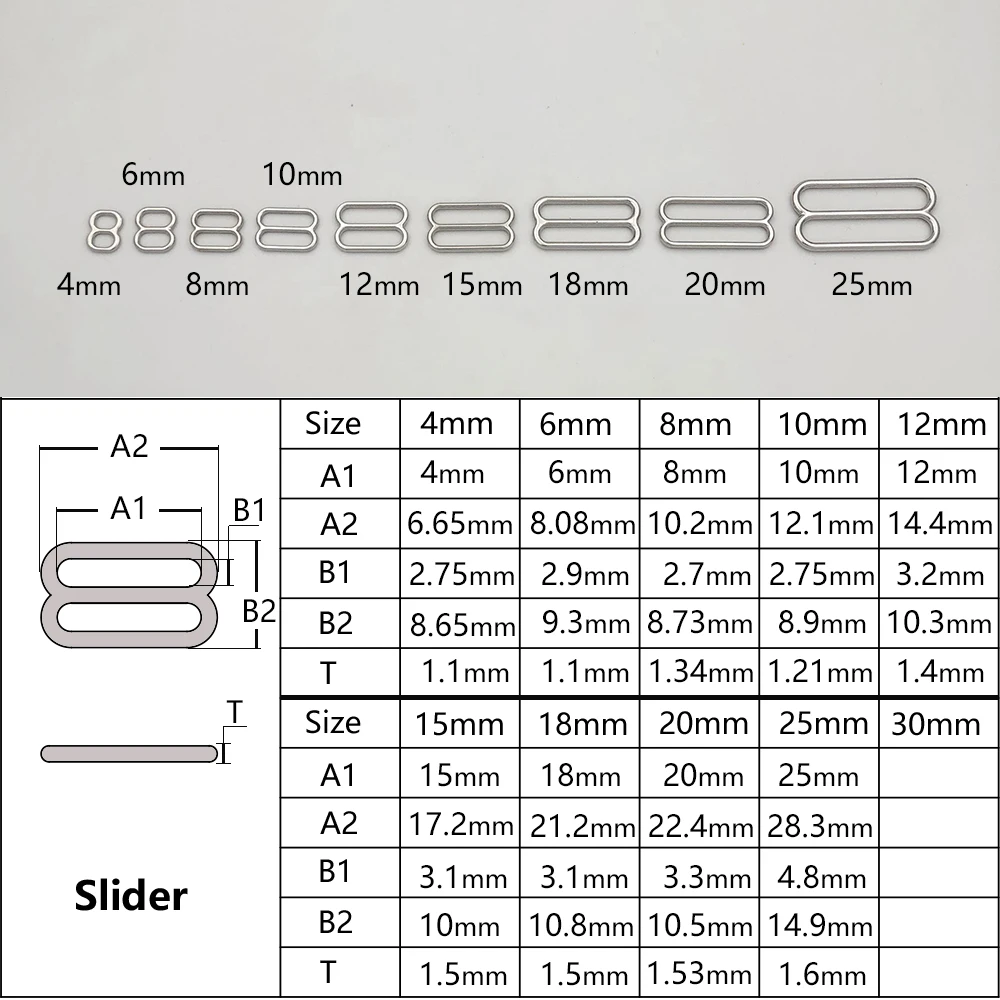 10 Sets BH-Ringe und Sliders Badeanzug Meta Strap Adjusters Schnallen Unterwäsche Dessous DIY Hardware Nickelfreies Zubehör – Detail 2