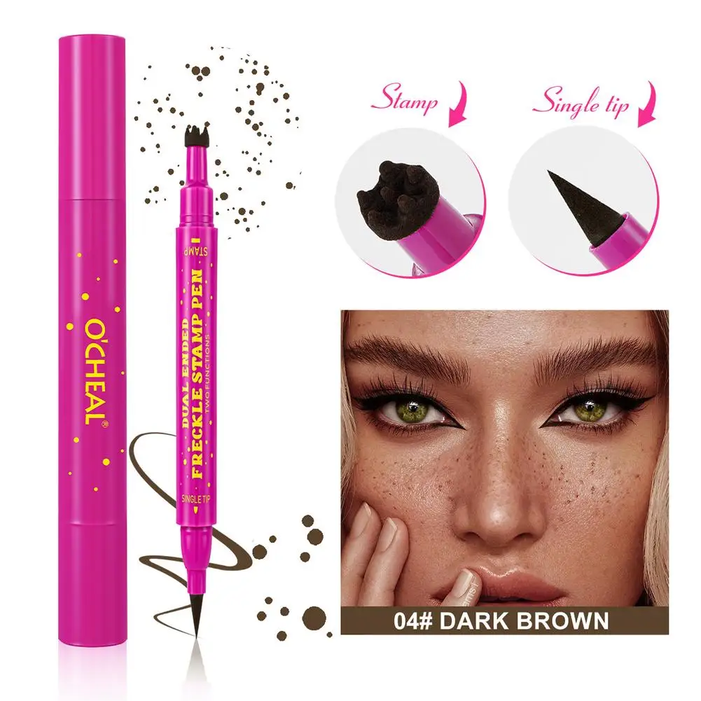 قلم النمش مزدوج الطرف مقاوم للماء، أداة مكياج للوجه لرسم النمش الطبيعي، مستحضر تجميل طويل الأمد