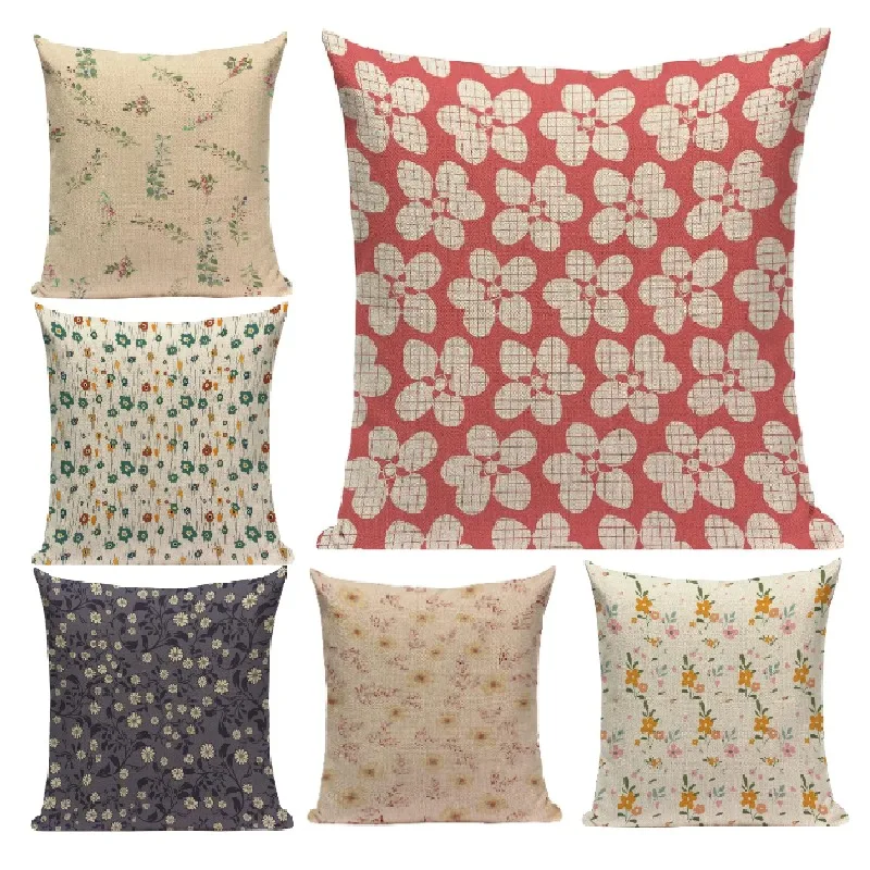 

Cushion Cover Chair Upholstery Retro Flower Sofa Creative Nordic Throw Pillows Home Decor 45x45 Artistic Pillowcase Floral E2227