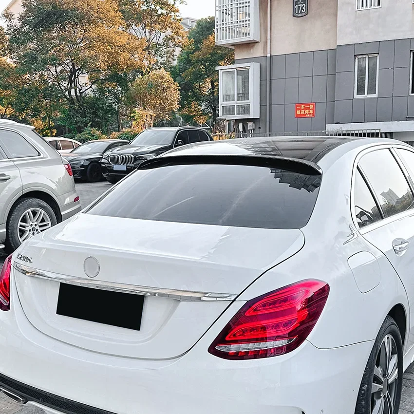 

For Mercedes Benz C CLASS W205 C180 C200 C250 C260 C43 C63 AMG 2015-2021 ABS Car Tail Wing Decoration Rear Roof Lip Spoiler