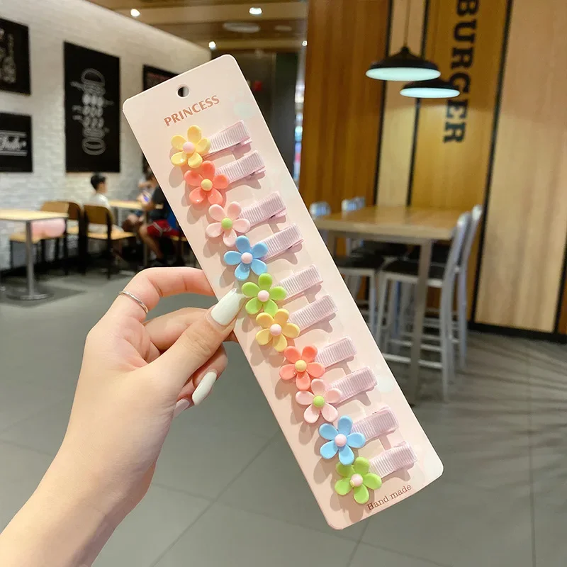 10Pcs Baby Girls Daisy Sunflower Hair Clips Cute Mini  Floral Barrette Fashion  Head Jewelry Hair Accessories