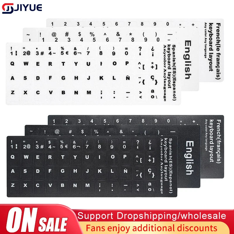 

Multi-language Keyboard Stickers Spanish/English/Russian/Deutsch/Arabic/Italian/Japanese Letter Replacement For Laptop PC