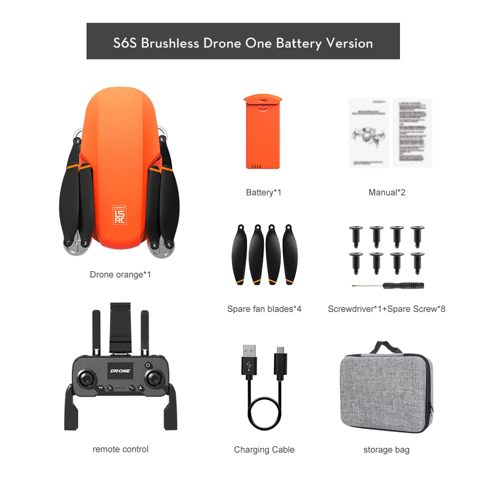 EBOYU S6S MINI GPS RC Drone Brushles Motor 5G WIFI FPV Drone 4K HD Cam 25mins Flight Time Foldable RC Drone Quadcopter Toy RTF 6
