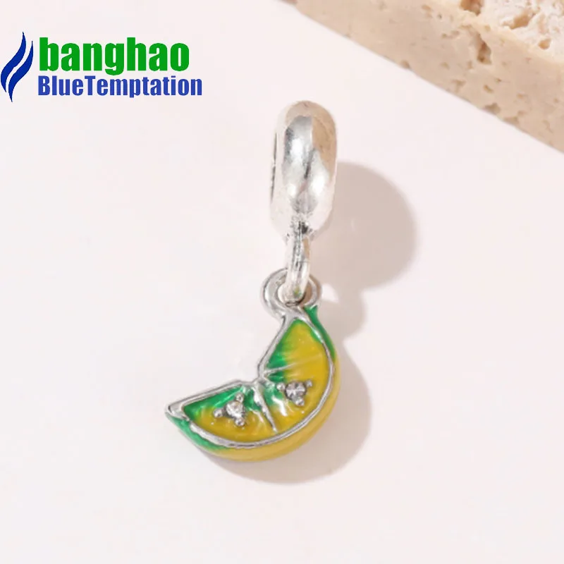 Wholesale DIY Fashion lemon Charm for making accessories for jewelry alloy pendants bracelets beads MDF118