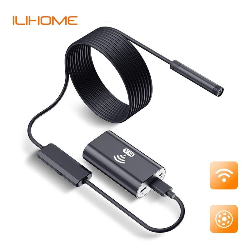 Wifi Endoscope Camera 8mm Mini Lens HD720P USB Drain Pipe Engine Inspection Borescope LED Waterproof Iphone Android Phone PC endoscope camera mini camera wifi camera