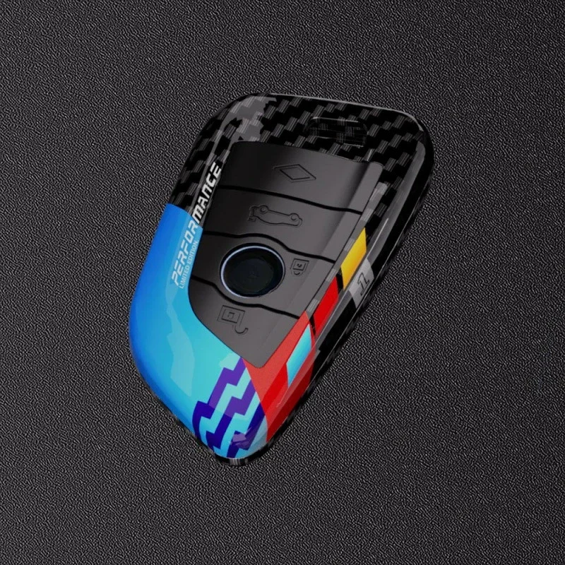 Luxurious Carbon Fiber Style Car Key Case Cover