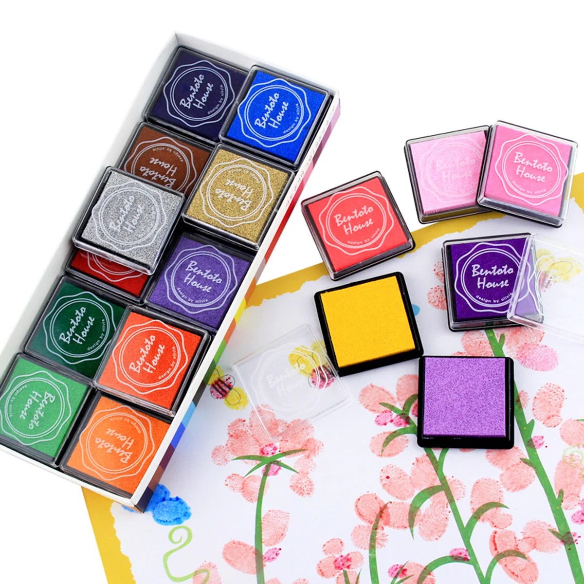 

Multi-colored Giant Ink Pads Stamp Pads Inkpad Handmade DIY Craft for DIY Craft Scrapbooking Finger Paint Ink Pad Set