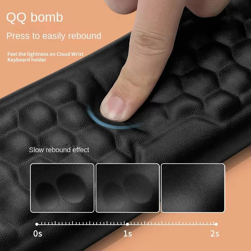 Ergonomic Wrist Rest Mousepad Keyboard Wrist Rest with Comfortable Memory Foam Massage Bulge and Non-Slip PU Base Mouse Pad