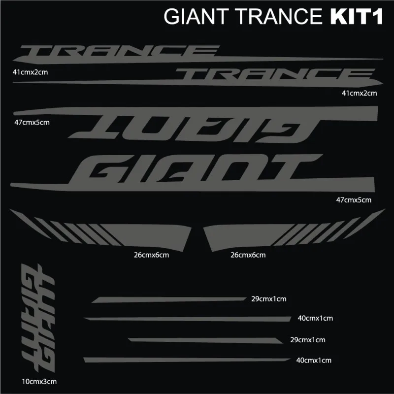 Frame Sticker GIANT TRANCE KIT1 for MTB Mountain Bike Road Bike Bicycle  Cycling Decals G17