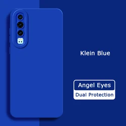 Angel Eyes Square Liquid Silicone Shockproof Case - Soft Protective Cover for Huawei P30 (Klein Blue)