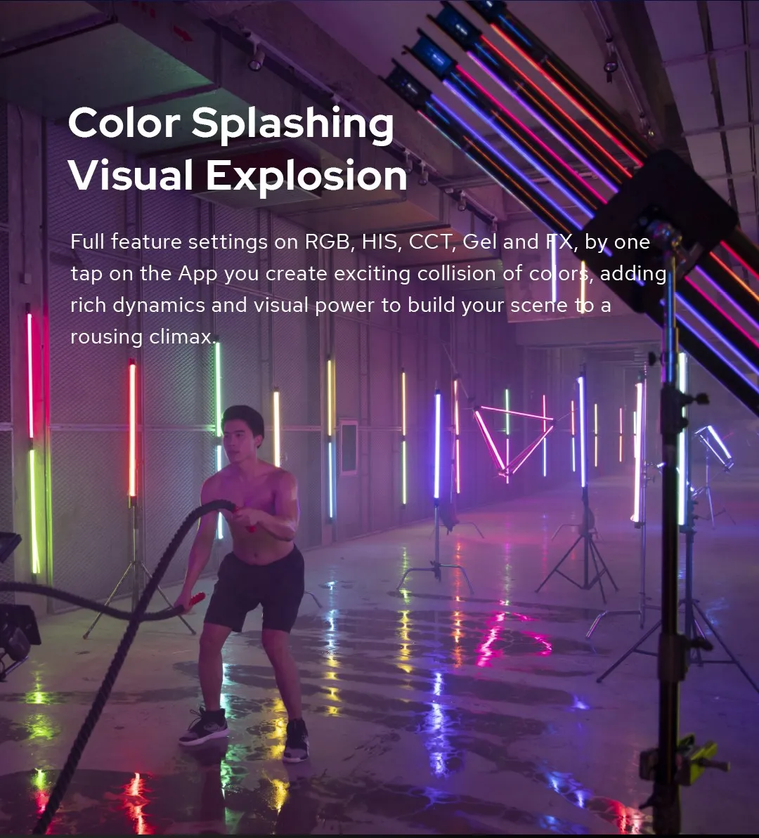 TL120 TL120-K4 RGB Color Pavo Tube Light Photography Handheld Stick Light with A