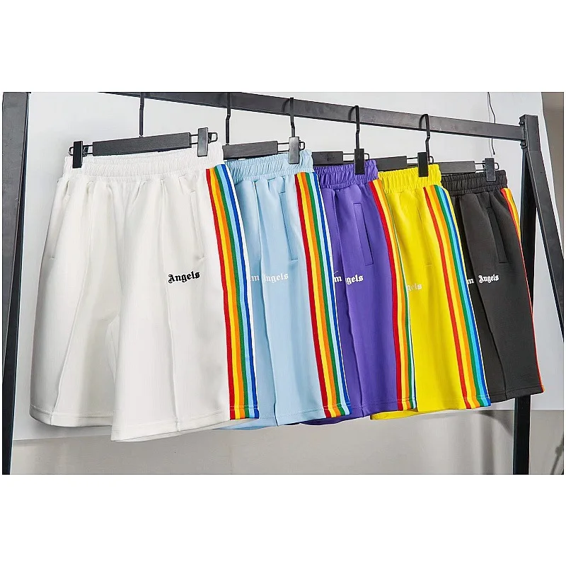 

Универсальные полосатые брюки Y2k для мужчин и женщин, повседневные спортивные шорты в стиле ретро, лучшее качество, разноцветные мягкие удобные дышащие брюки