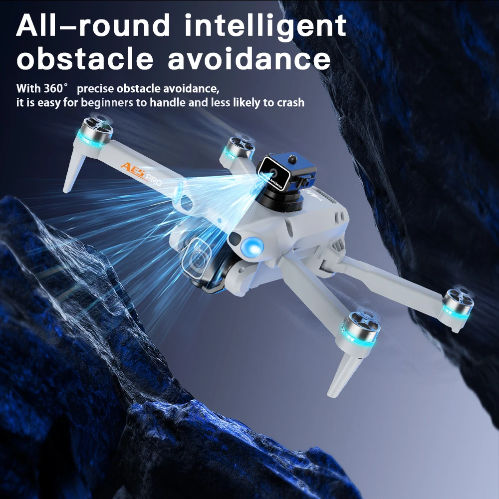 AE5 Pro Drone 4K/8K Tre HD ESC Fotocamera 12.5cm Grande Schermo RC Brushless 5G WIFI 3 Batterie Flusso Ottico Riprese Aerea per I Regali - immagine 5