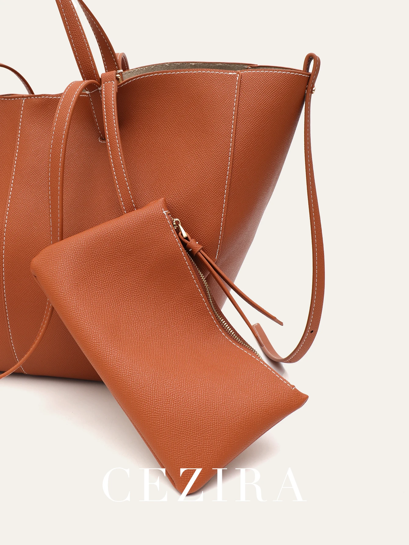 Chic Vegan Leather Tote Handbag: Large Capacity Shoulder Bag & Purse