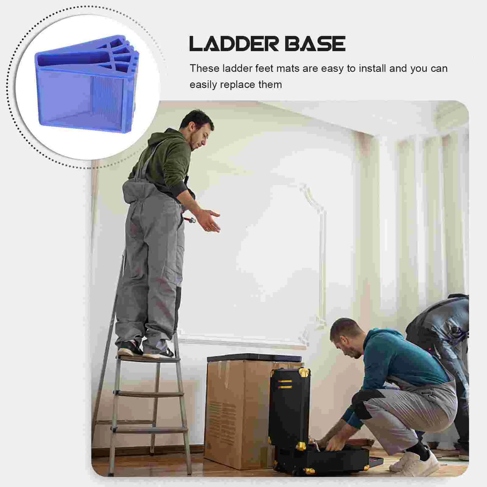 Ladder Feet Cover Non Slip Rubber Foot Protector Durable Mat For Ladder Accessories Scaffolding Parts Construction Tools 2 Pcs