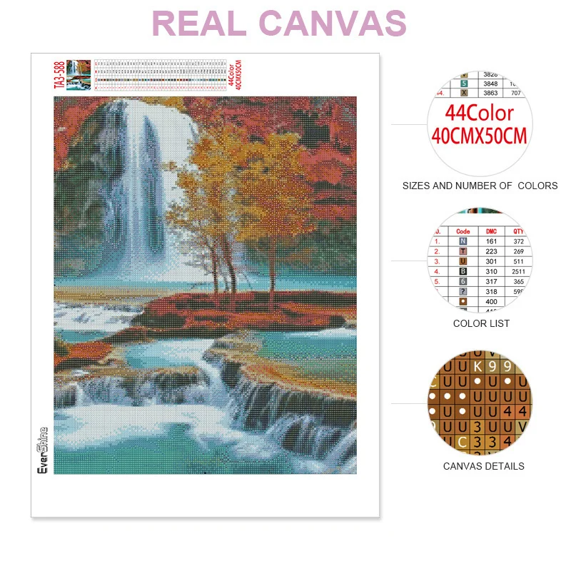 EverShine Diamond Painting Landscape Rhinestones 5D Diamond Embroidery Waterfall Cross Stitch Bead Picture Kits Handwork Gift cactus diamond painting