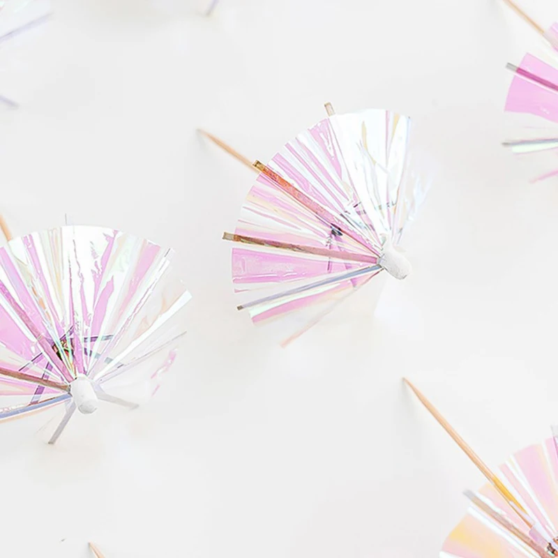 10 Stück Papierschirm CupCake Topper Cocktail Sonnenschirm Getränk Regenschirm Hawaiian Tropical Party Geburtstag Hochzeit Party Dekoration – Detail 6