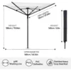 Umbrella Clothesline Outdoor, Rotary Retractable Clothes Line Outdoors Adjustable Height Drying Rack Clothing 4 Arms 12 Lines 4