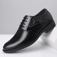 Men Fashion solid Color Lace Up Casual Business Shoes Non Slip Formal Office Event Shoes For Men 2