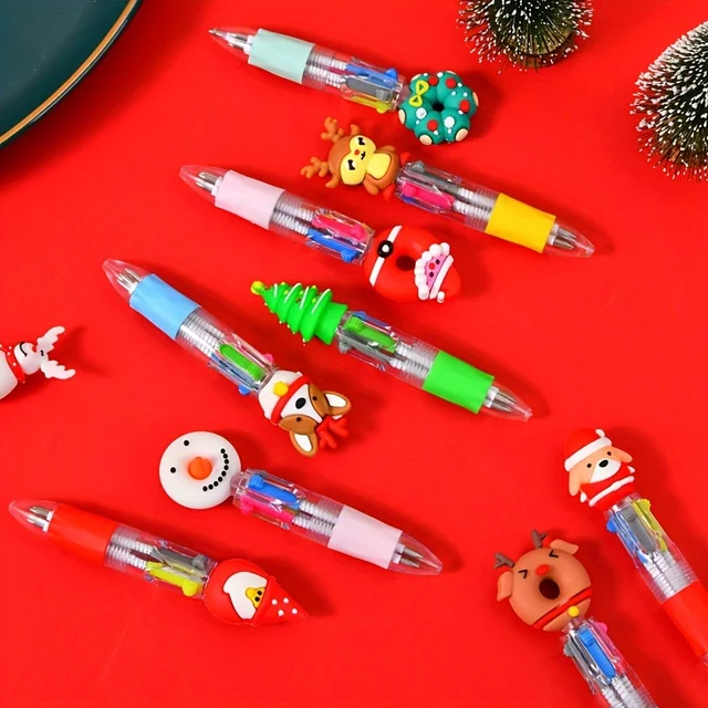20pcs Mini 4-Color Round Ballpoint Pens - Fine Writing Tools for Office & Study, Christmas Gift Idea, Christmas Stationery 5