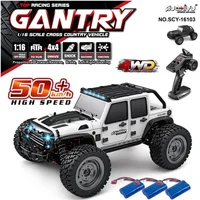 16103 50km/h 1/16 Fast Rc Cars Off Road 4WD with LED Headlights,2.4G Waterproof Remote Control Monster Truck for Adults and Kids 1