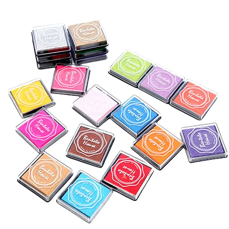 

Чернильная прокладка для печати, 20 цветов, чернильные прокладки для печати «сделай сам», 1,57x1,57 дюймов, моющаяся Радужная чернильная прокладка для рисования на пальце, водонепроницаемая