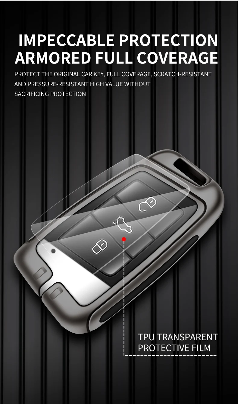 Custodia per chiave auto in pelle metallica Shell Fob per VW Volkswagen Passat B8 Magotan per Skoda Kodiaq Superb A7 per accessori per sedili - Sef9f529b2410409d83e2da0a9c4c7961B