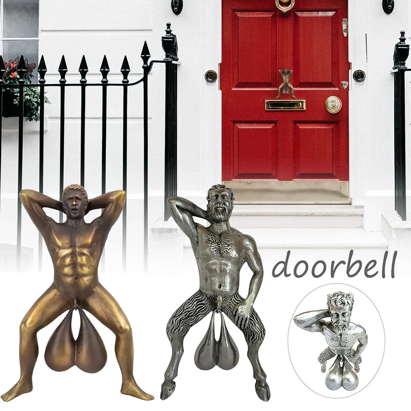 11.5x6cm Manly Balls Door Knocker Funny Creative Resin Ornament Home
