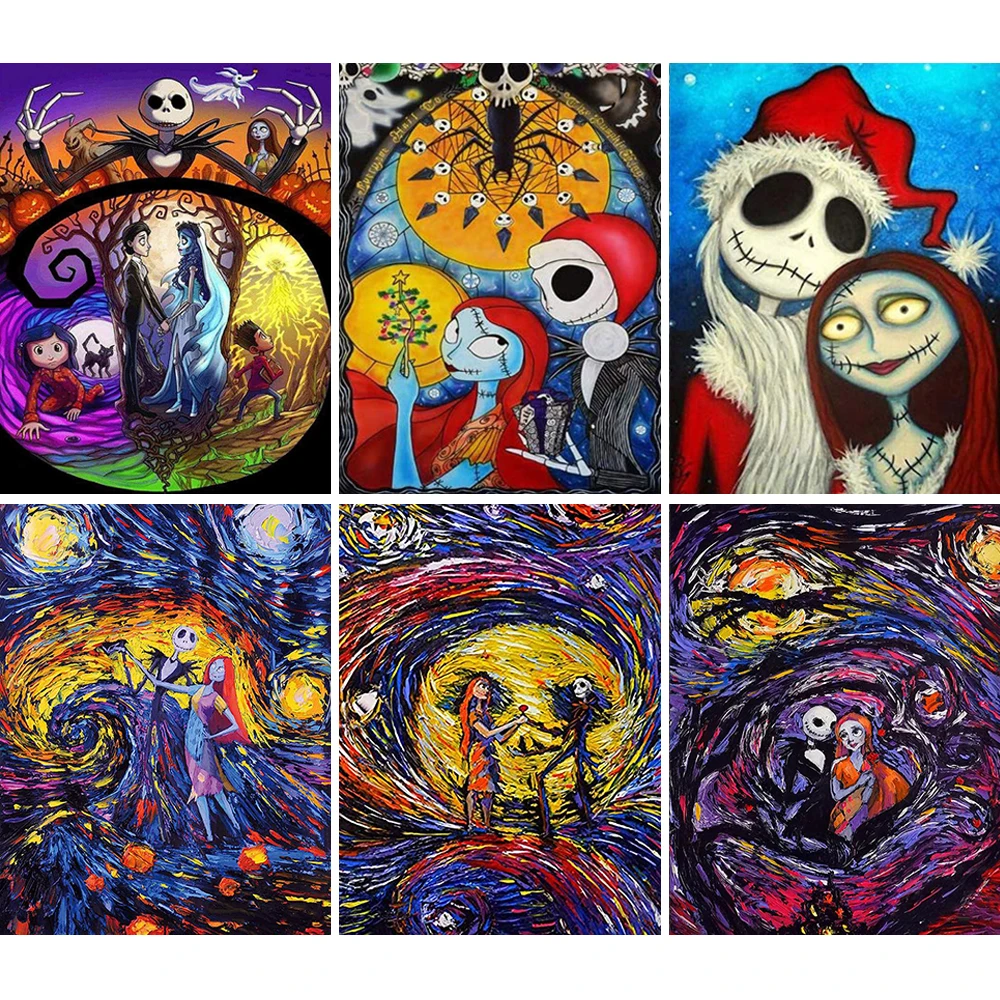 5D Diamond Painting The Nightmare Before Christmas Disney Cartoon Movie Characters Mosaic Picture Home Decor