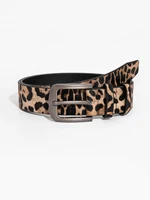 Jeans de ceinture imprimé léopard à boucle ardillon rétro décontracté pour hommes, ceinture accessoire polyvalente 5