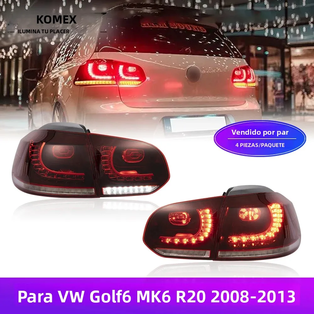 2 Luces Traseras LED para VW Golf 6 MK6 R20, Conjunto de Luces Traseras DRL, Luz de Freno, Reversa y Direccional, Conexión Plug and Play