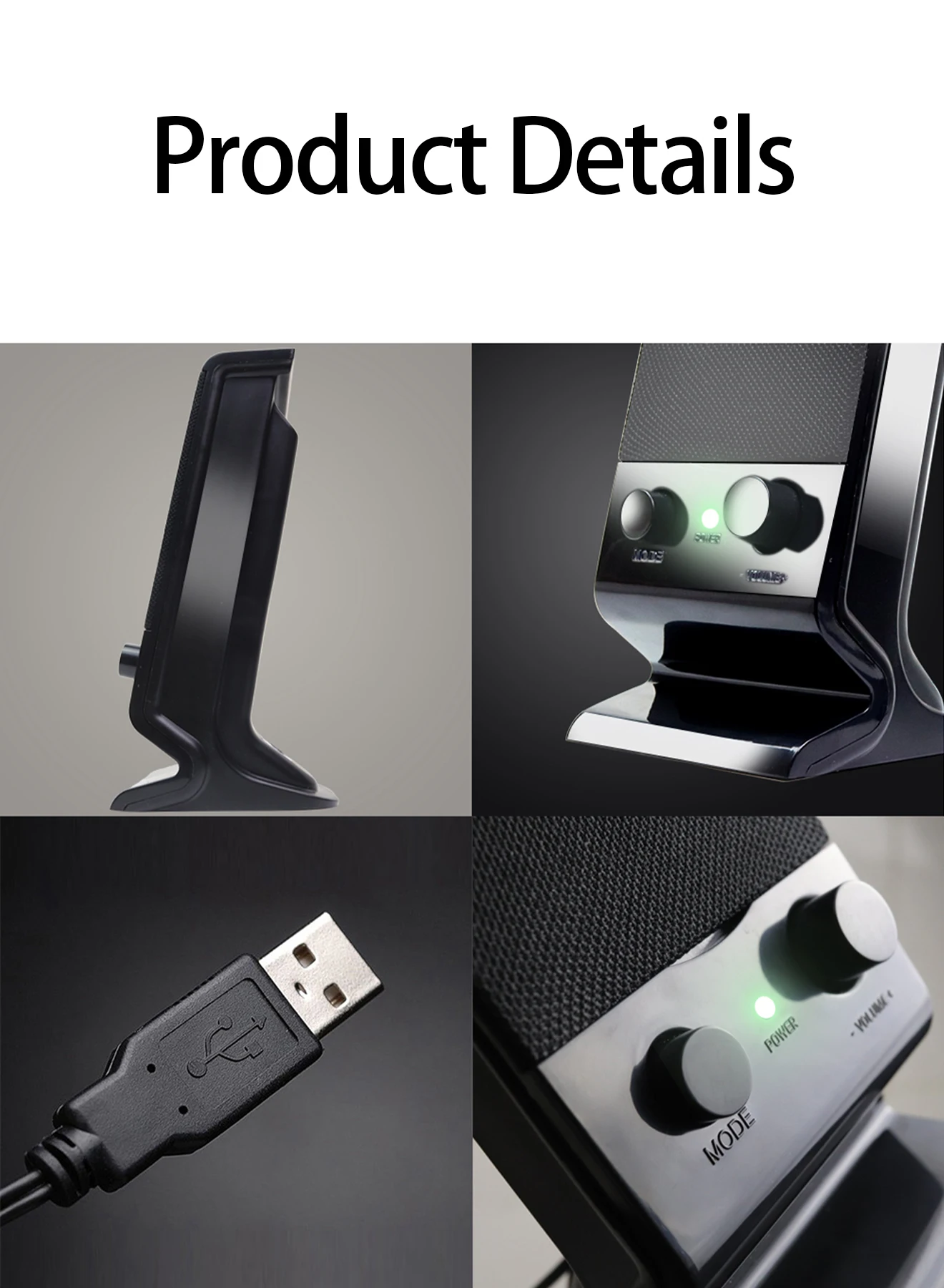 Computer Speaker Compact and Delicate Laptop Speakers with Volume Control and 3.5 Mm Audio Plug, USB-Powered Desktop Speaker 6