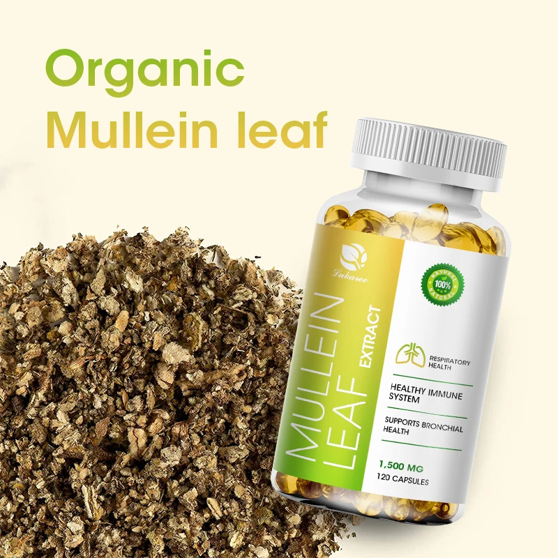 Lukaree Mullein Leaf Capsule Clean the Lung Protecting the Respiratory System Relieve Phlegm and Cough Immune Support Help Sleep mullein leaf extract lung detox capsules