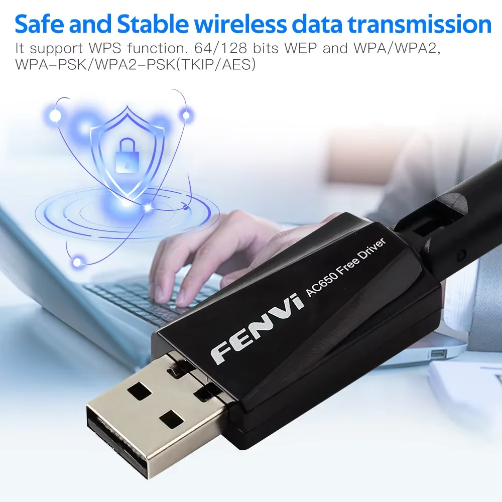 650M USB WiFi 어댑터 듀얼 밴드 2.4G 5.8G 고이득 안테나 RTL8811CU 무선 네트워크 카드 PC 노트북 Windows 10 11용