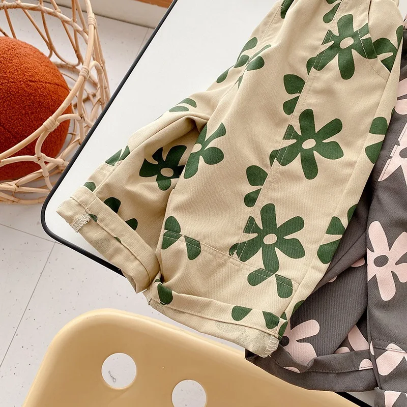 Baby Girl Retro Flower Loose Pants Fashion Comfortable Breathable Cotton Trousers Toddler Boy Autumn Pants baby trousers,cotton pants