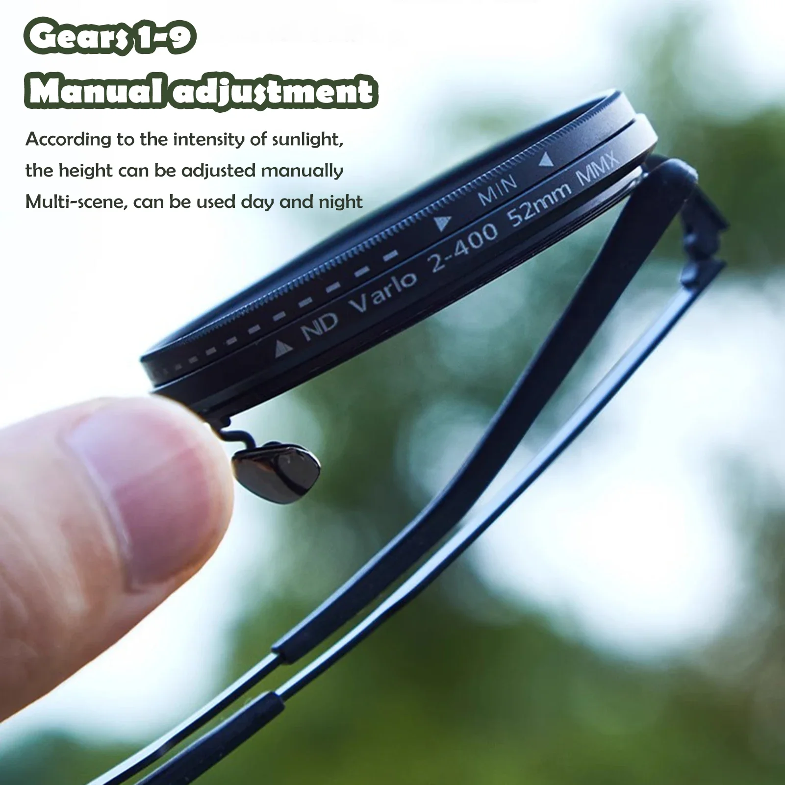 Adjustable 1-9 Gears Sunglasses Rounded Polarized Glasses ND Filter Lenses Handcrafted Retro Glasses Unisex Vintage Style