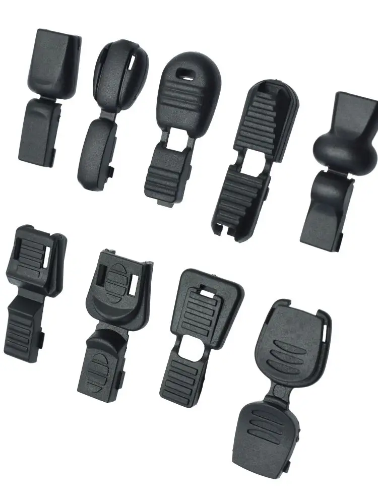 10 Stück/Packung Reißverschluss-Zugschnurenden für Paracord & Cord Tether Tip Cord Lock Kunststoff Schwarz – Detail 1