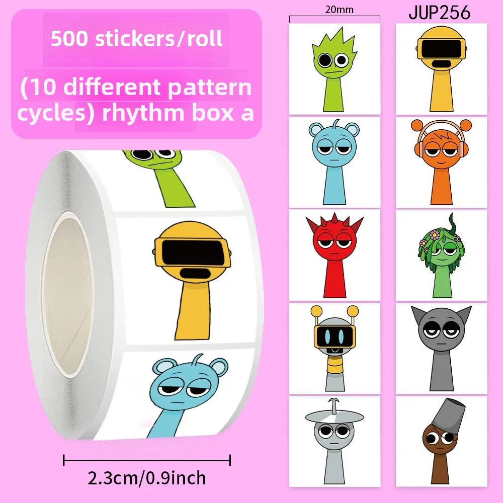 50 Stück Sprunki Aufkleber für Kinder - Rhythmus Box Puzzle Spiele, Cartoon Vinyl Wasserdichte Sticker für Laptops, Scrapbook, Skateboard