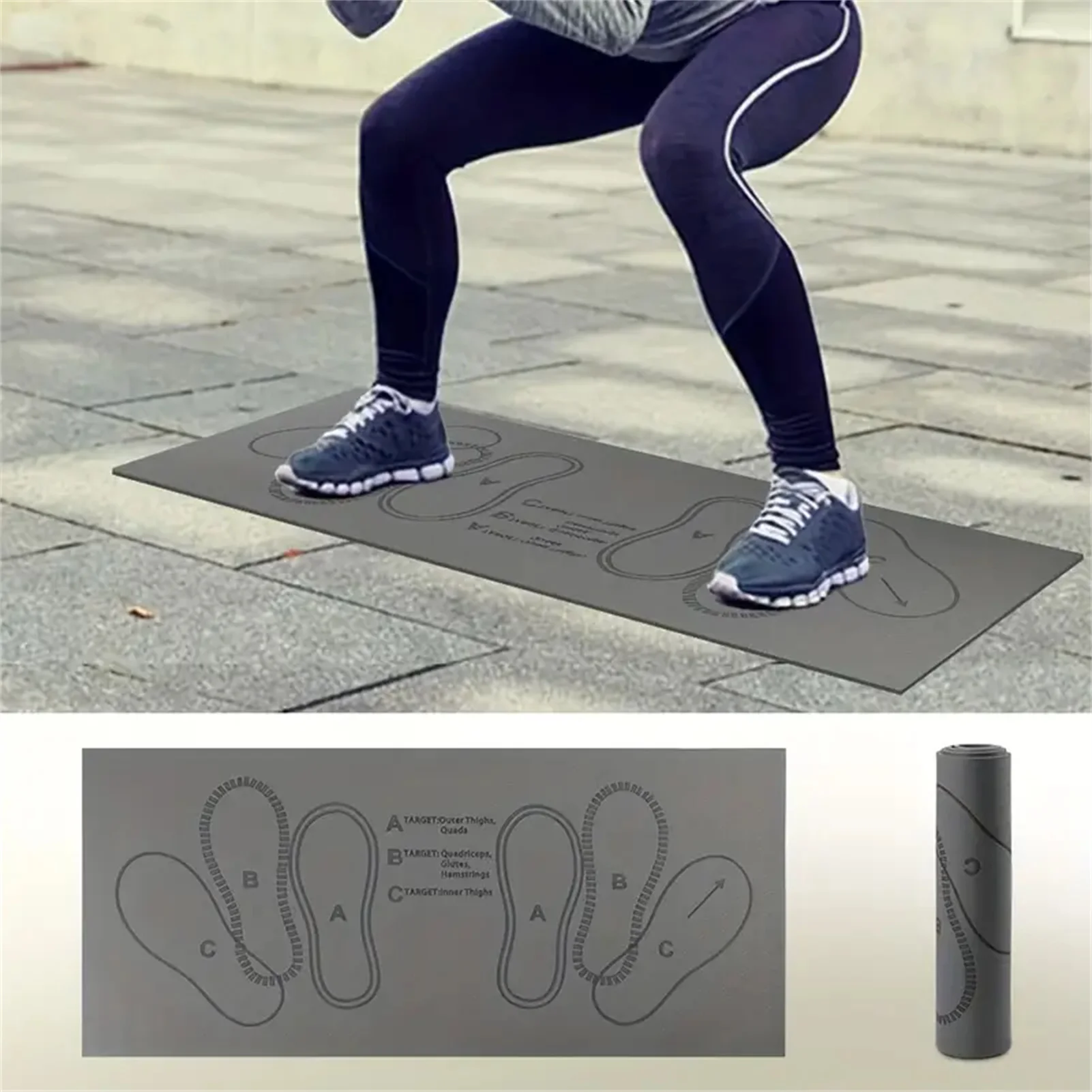 80*35CM Squat Step Position Guide Mat Multipurpose Work Out Mat Leg Muscle Targeting Training Hip Muscle for Yoga Pilates yoga mat,sports floor mats,yoga fitness equipment