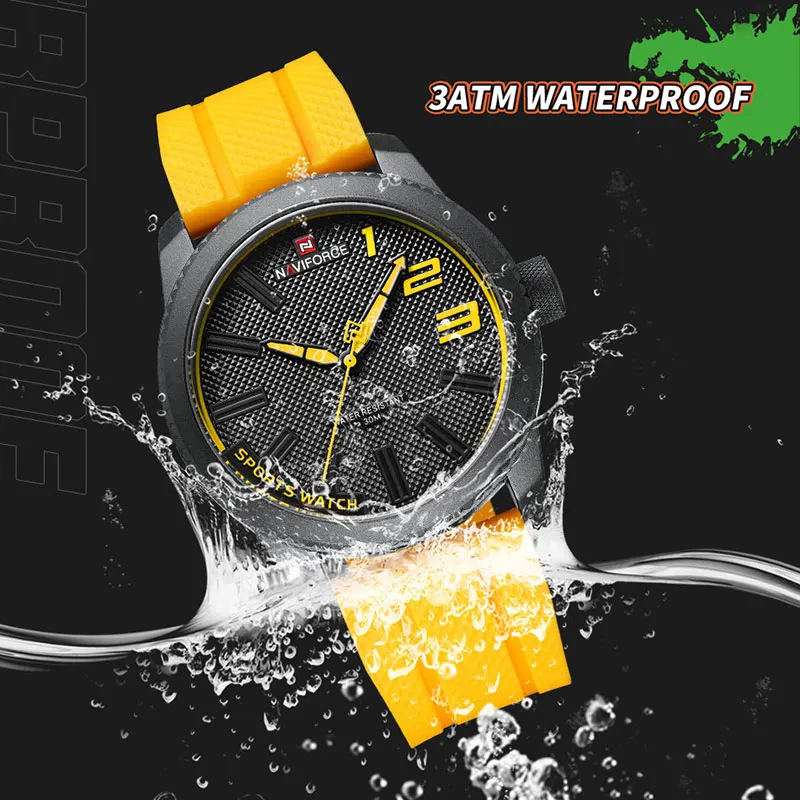 NAVIFORCE 2022 Fashionable Silicone Quartz Man Wristwatch Men's Brand Sport Waterproof Watches Cool Male Clock Relogio Masculino