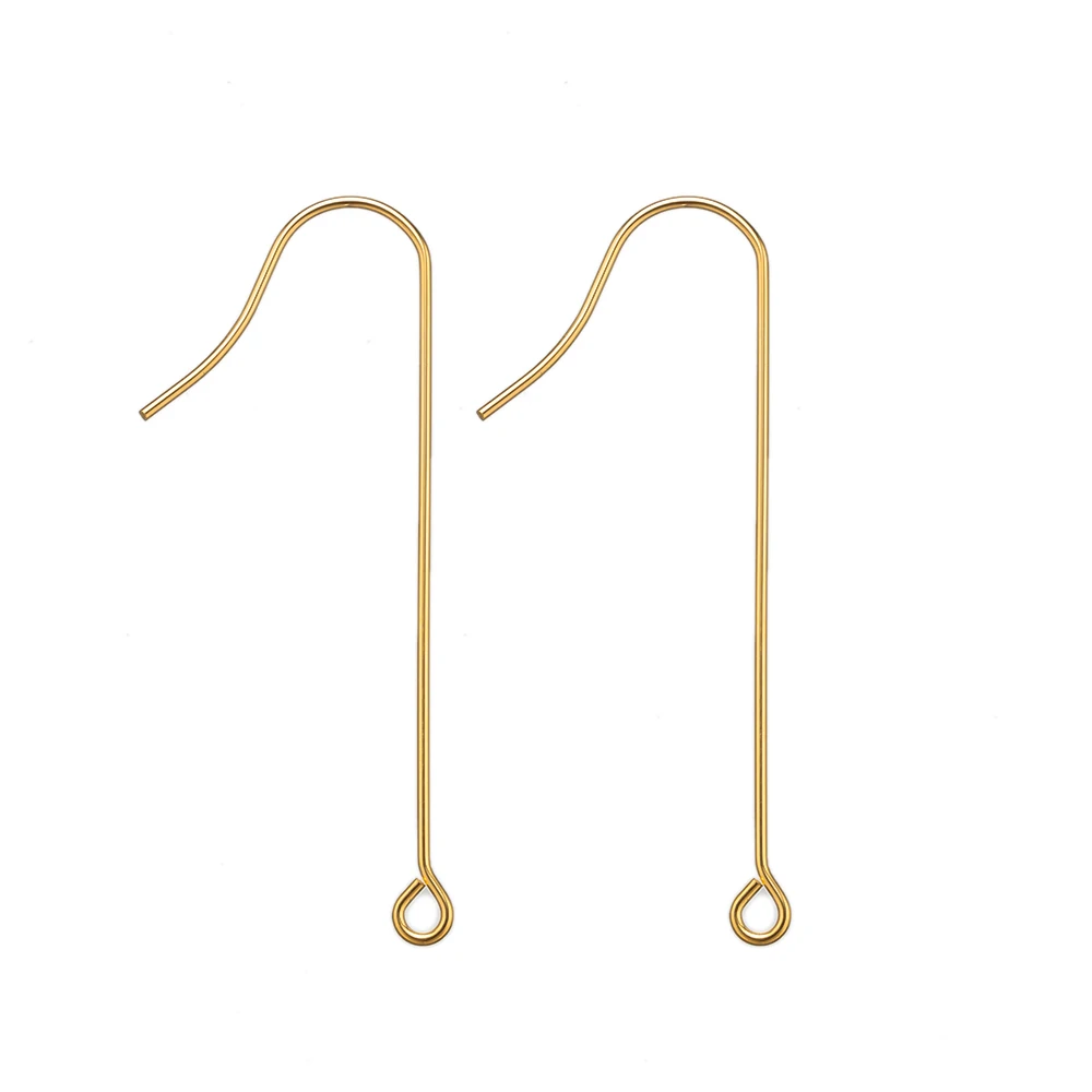 20 Stück Edelstahl Ohrring haken Französisch lange Ohr haken mit Schlaufe für DIY Ohrring Schmuck herstellung liefert Zubehör – Detail 2