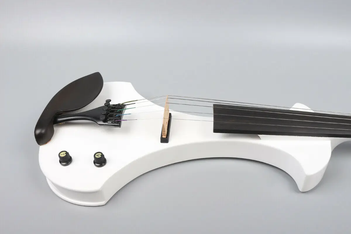 white Electric violin 4/4 Full Size Black violin Professional Ebony fittings With Case Bow 5 string / 4 string