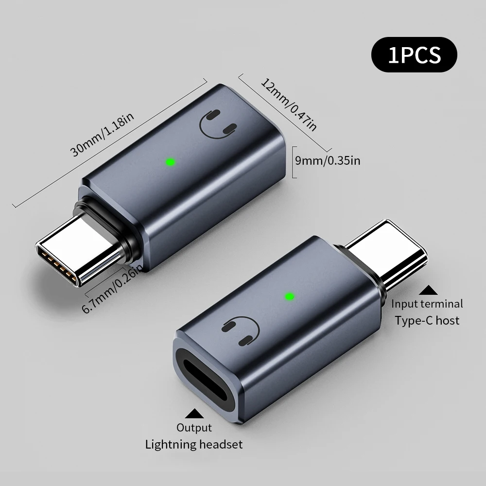 아이폰 15 16 아이패드 유선 헤드셋용 라이트닝 to C타입 어댑터 1개, IOS 암-USB C 수 이어폰 오디오 컨버터 AUX