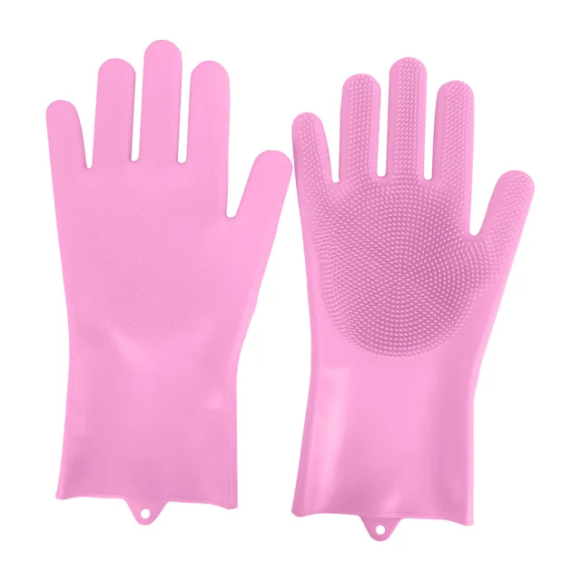 Pet Grooming Gloves Dog Cat Bathing Cleaning Glove Shampoo Scrubber Clean Soft Silicone Hair Removal Glove Hand Skin Protection 2