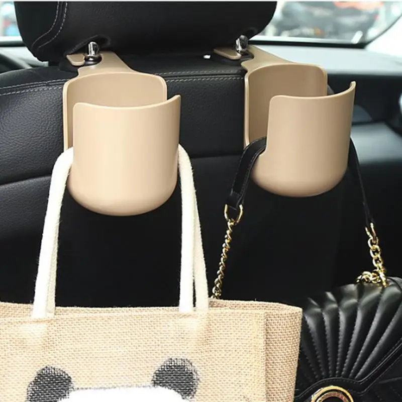 Back Seat Cup Holder for Car Hangable Car Seat Back Drink Holder Car Interior Organizers Bag Hooks Portable Water Bottle Bracket