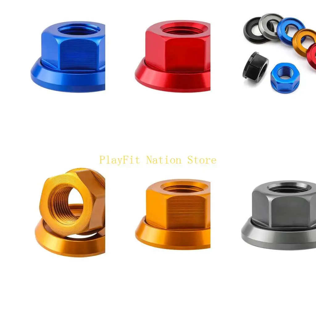 242F 자전거 허브 플랜지 액슬 너트 알루미늄 합금 자전거 바퀴 전면 및 후면..